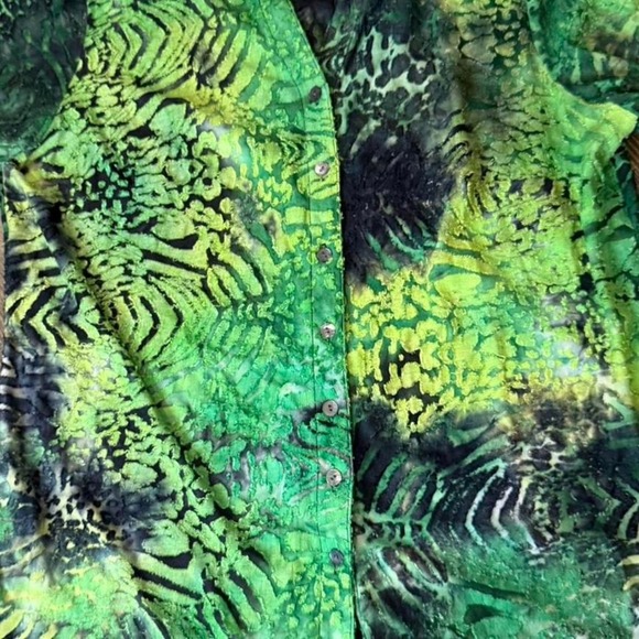 Grunge Ruby Rd Abstract Alt Edgy Blouse  Goth Animal Print Bold Small Long Sleev - Picture 2 of 5